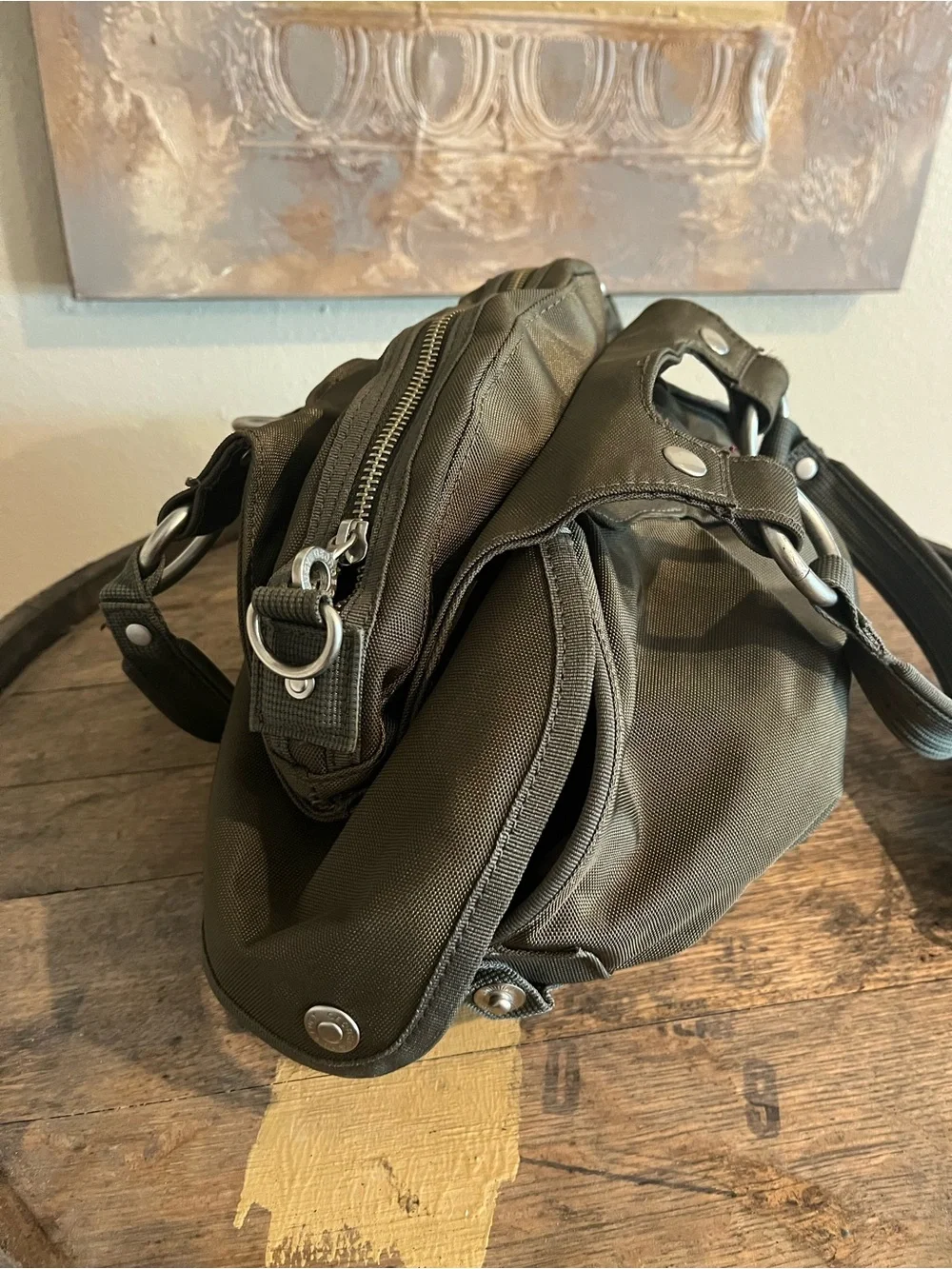 George Gina and Lucy Olive Green “Marry Me?” Bag with Detachable Strap